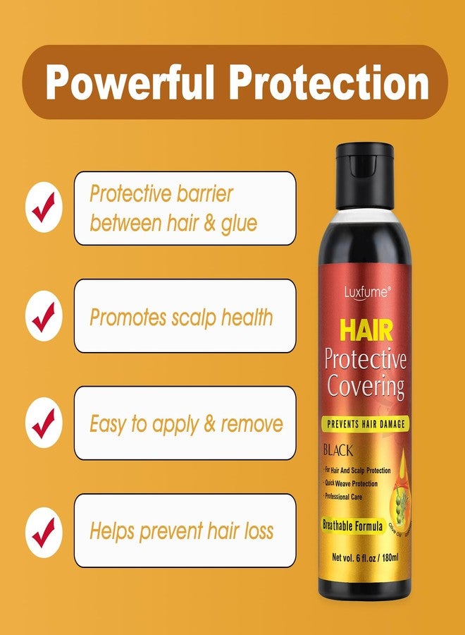 لوكس فيوم لوكسفيوم واقي الشعر السريع، غراء للشعر سريع الجفاف، غطاء سائل لحماية الشعر وفروة الرأس، سهل الاستخدام ومريح (6 أونصة، أسود) - Image 2